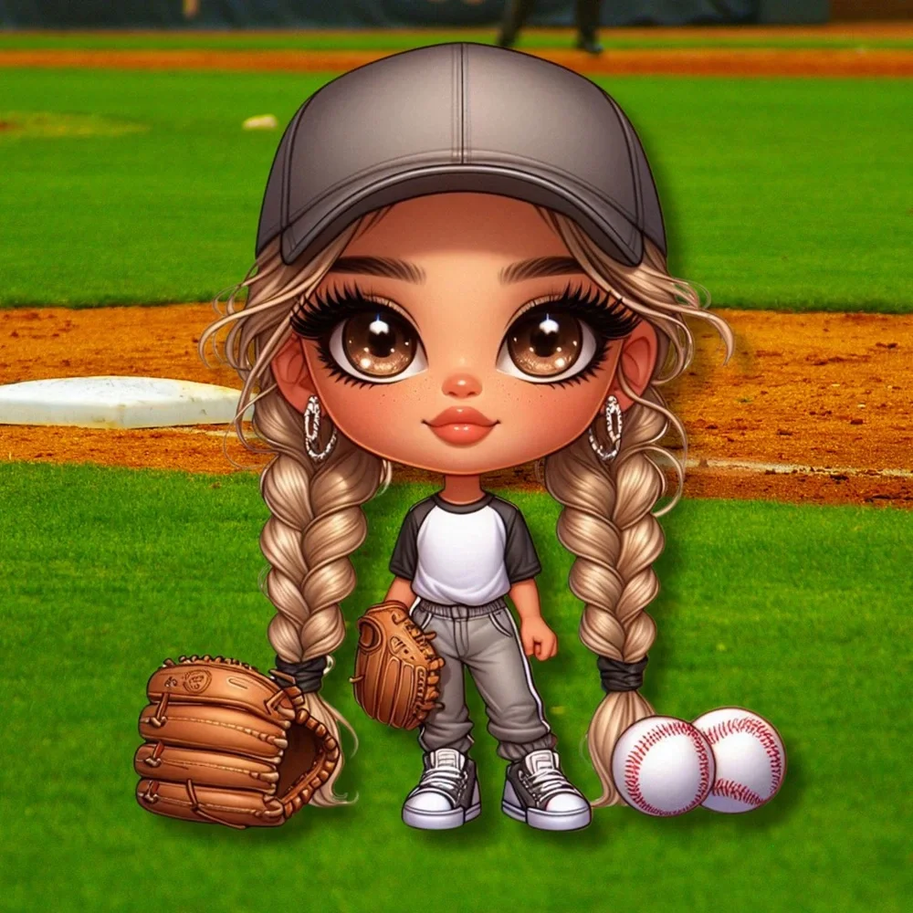 Diamonds & Dugout Divas CutiePie Girls 2026 12 Month Jan-Dec Calendar